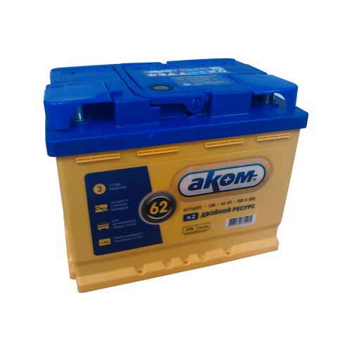 6СТ 62 АКОМ EFB Евро Аккумулятор зал/зар