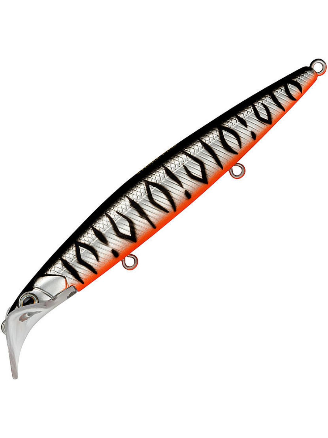 Воблер Минноу Strike Pro Scooter Minnow 110F,  110 мм,  11, 8 гр,  Загл. 1, 5м.-2, 5м.,  Плавающий,  цвет: A243ES Grey Shadow Mat Tiger,  (EG-186F#A243ES)