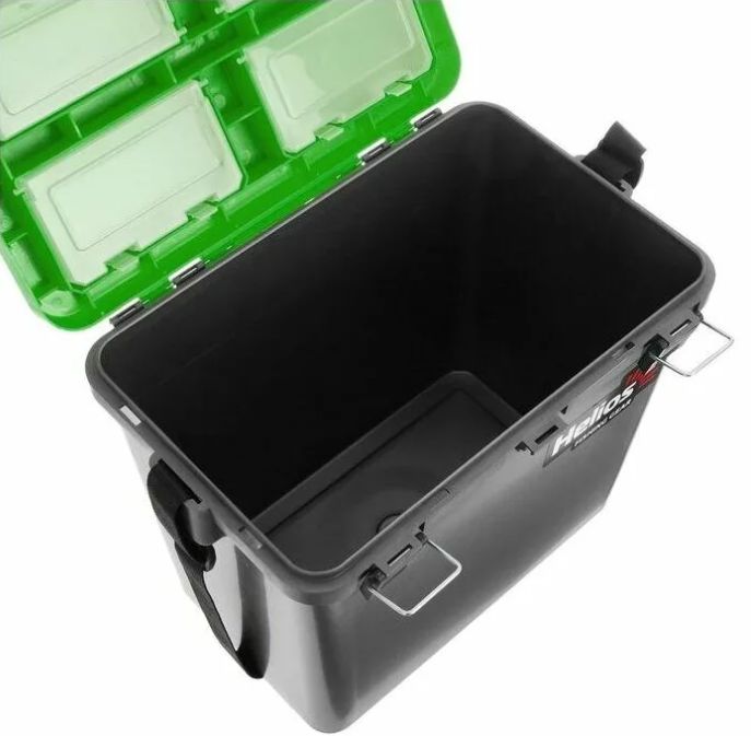 Ящик рыболовный зимний (19л) односекционный серый/салатовый Helios