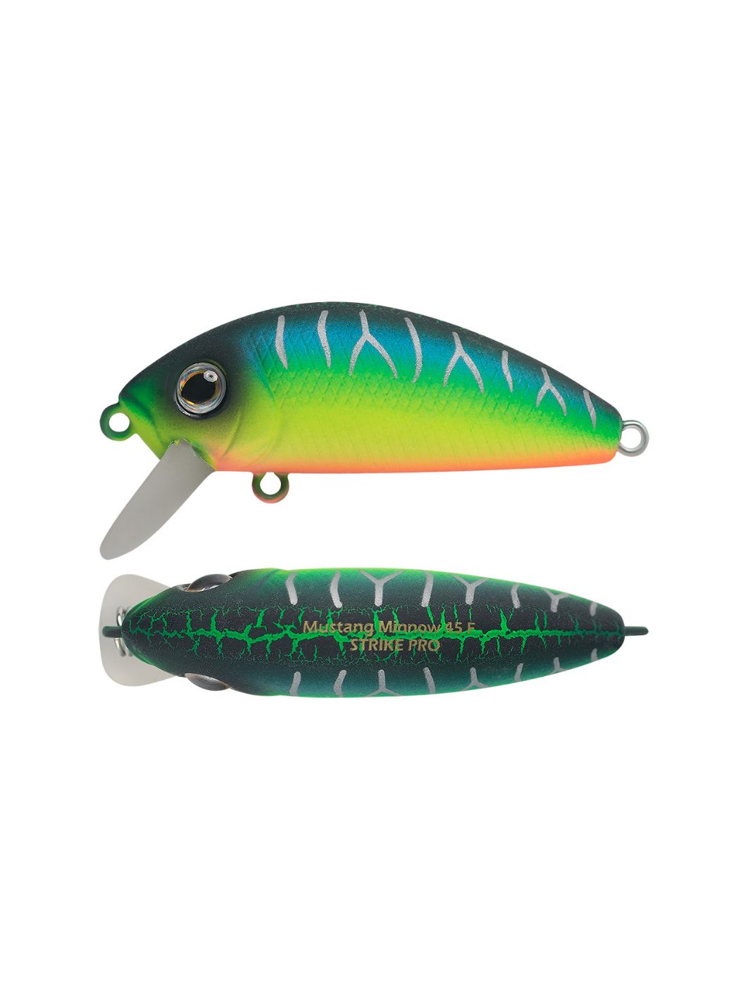 Воблер Минноу Strike Pro Mustang Minnow 60,  60 мм,  5, 8 гр,  Загл. 0, 3м.-0, 7м.,  Плавающий,  цвет: A223S-RP Pearl Mat Tiger,  (MG-002A#A223S-RP)