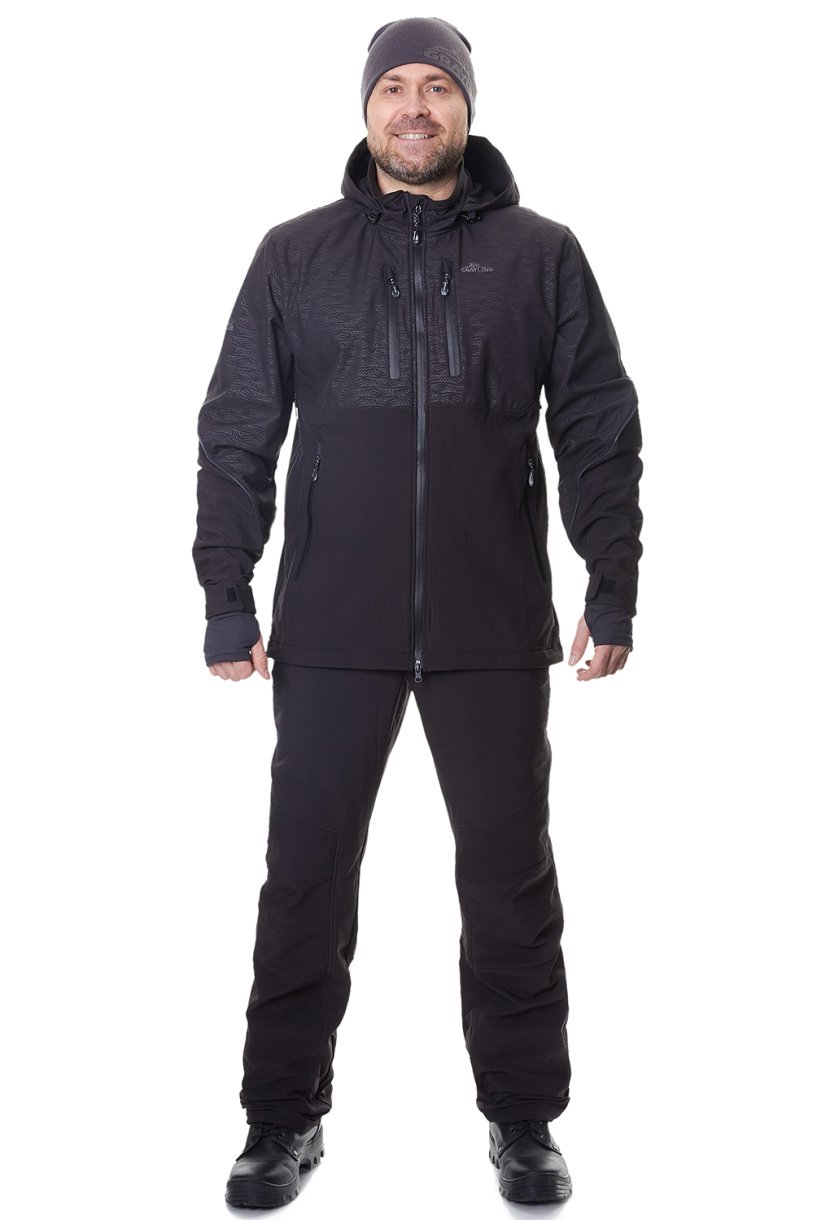 костюм bering (беринг) (софт-шелл, черный) grayling (р-р 56-58 рост 170-176)