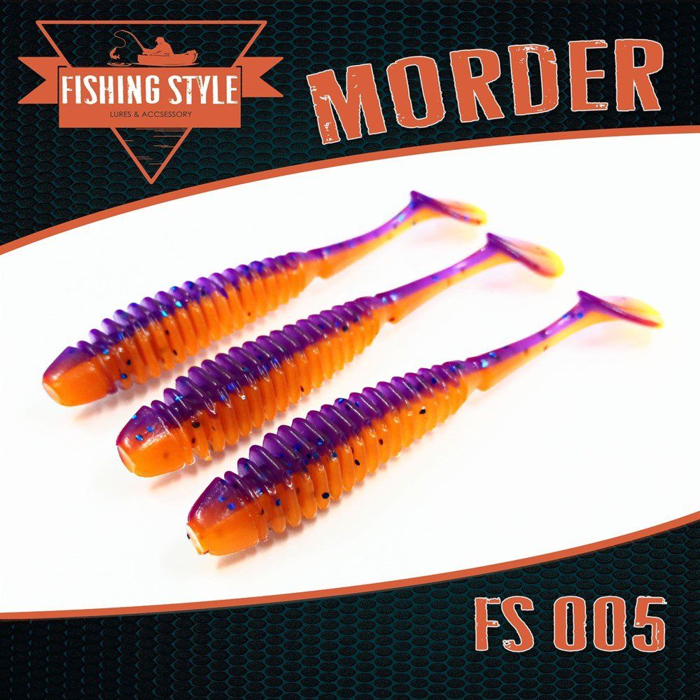 Силиконовая приманка MORDER 4, 5"(113 мм) уп.5 шт.#005 Maracuja