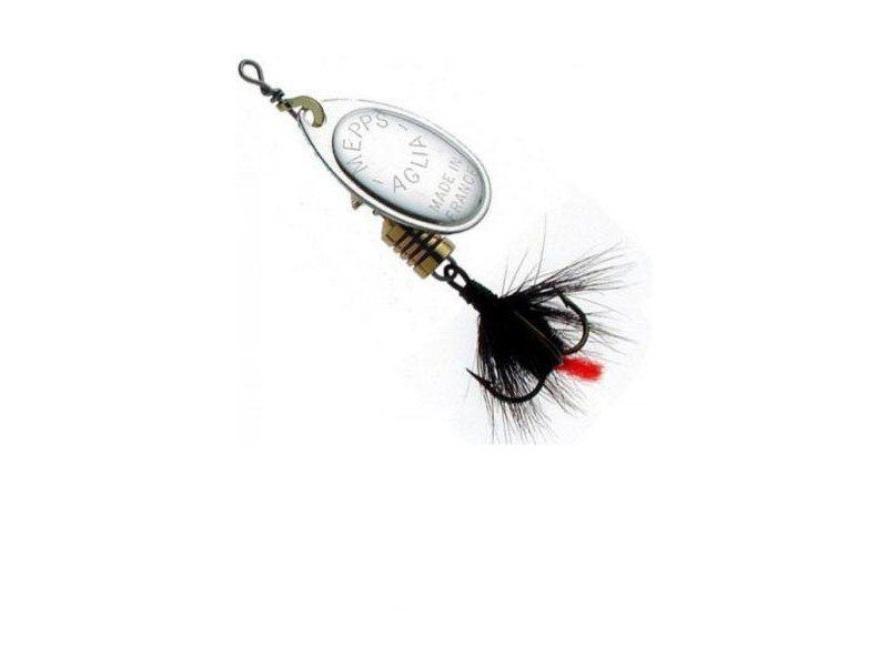 Блесна вращающаяся Mepps "Aglia Mouche 1 /3, 5 гр/ Silver/Black fly