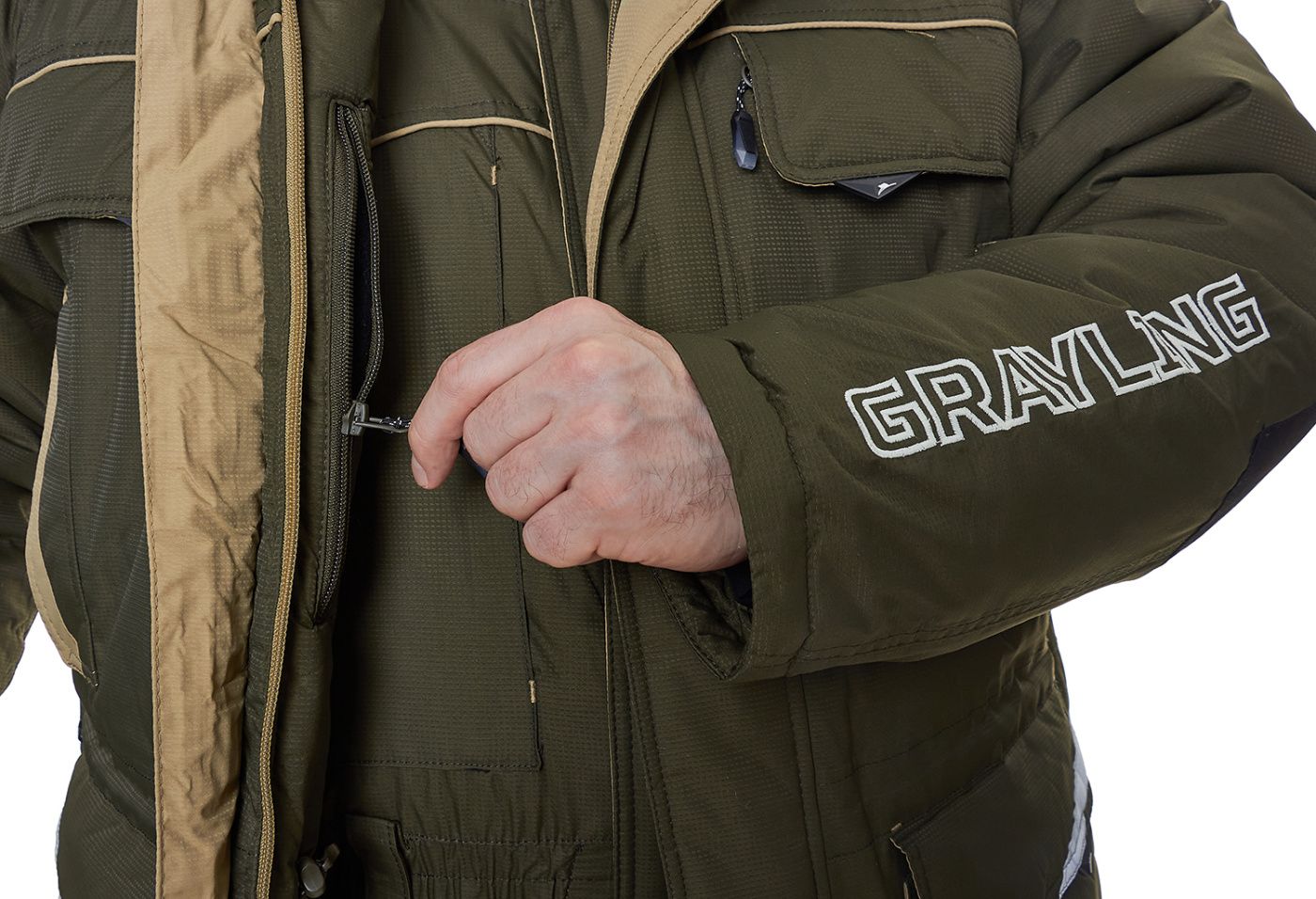 костюм "камчатка" (таслан, хаки) grayling р-р 56-58 рост 170-176