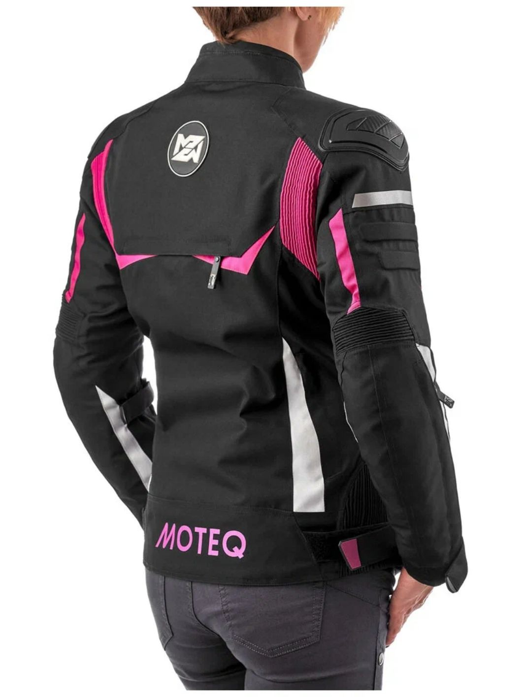 Куртка текстильная женская MOTEQ BONNIE черный/розовый XL