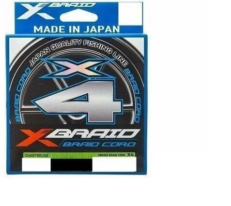 Шнур YGK X-Braid Braid Cord X4 150m Chartreuse #2.0,  0.235мм,  30lb,  13.5кг