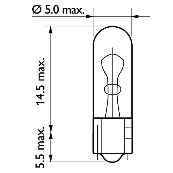 Автолампа 12-1.2W б/цок YADA W1.2W (1шт.)
