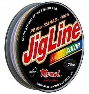 Шнур JigLine Multicolor  0, 20 мм,   16, 0 кг,  100 м 5 цветов по 10м.