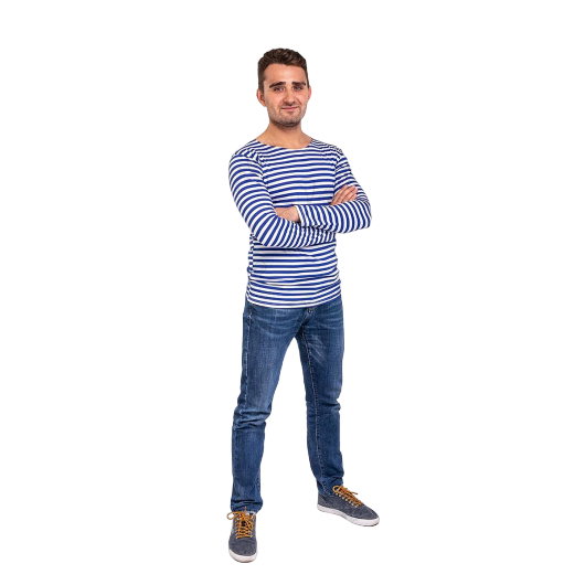 Тельняшка кулирка голубая полоса р.56 (T-HS-T-56) Helios