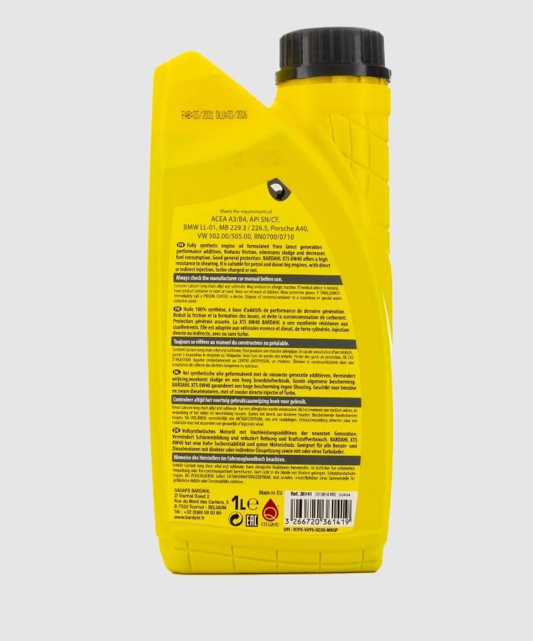 BARDAHL 0W40 XTS SM/CF 1L 36141 синтетическое моторное масло