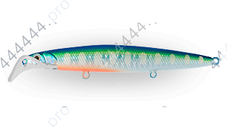 Воблер Минноу Strike Pro Scooter Minnow 110F,  110 мм,  11, 8 гр,  Загл. 1, 5м.-2, 5м.,  Плавающий,  цвет: A150-713 UV Blue Silver OB,  (EG-186F#A150-713)