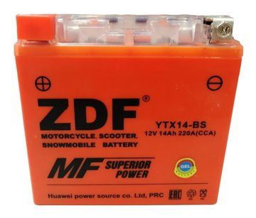 Аккумулятор ZDF 1214.2 GEL Orange YTX14-BS 150*87*145