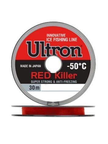 Леска ULTRON Red Killer 0, 08 мм,  0, 9 кг,  30 м,  красная (шт)
