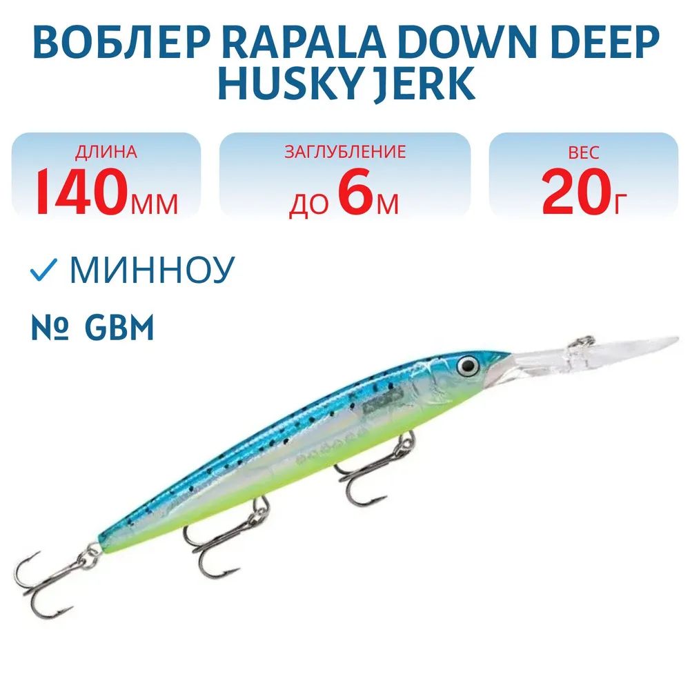 Воблер Rapala Down Deep Husky Jerk 14 /GBM