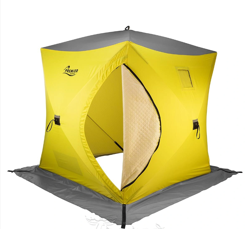 Палатка зимняя утепленная Куб-2 желтый/серый (PR-WFSCI-180YG) PREMIER