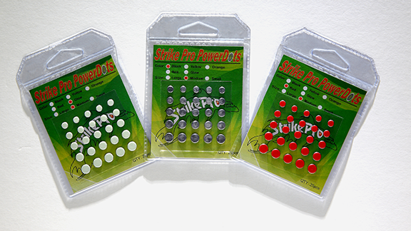 Свинцовые наклейки для воблеров fluo "Power Dots" (размер L 0, 11 до 0, 22гр.) (Strike pro) 25шт.