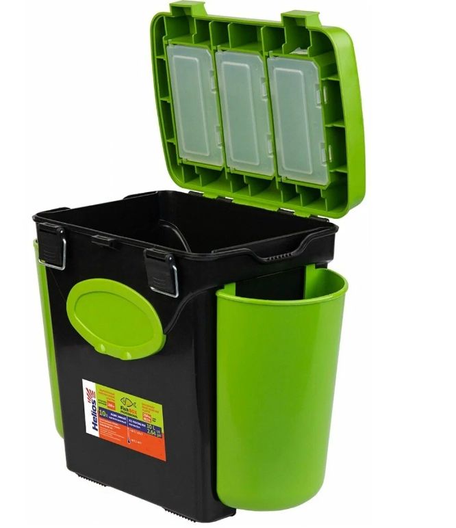 Ящик зимний "FishBox" односекционный (10л) зеленый Helios