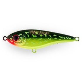 Воблер Джеркбейт Strike Pro Buster Jerk Shallow Runner,  150 мм,  64, 5 гр,  Загл. 1, 0м.,  Медленно всплывающий,  цвет: C202F Hot Pike,  (EG-048S#C202F)