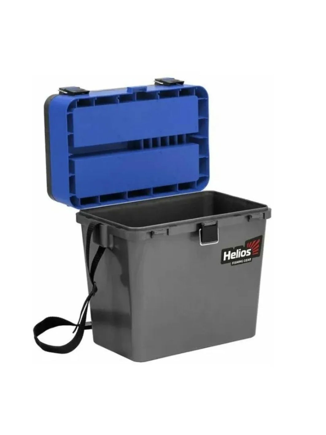 Ящик рыболовный зимний (19л) двухсекционный серый/синий Helios