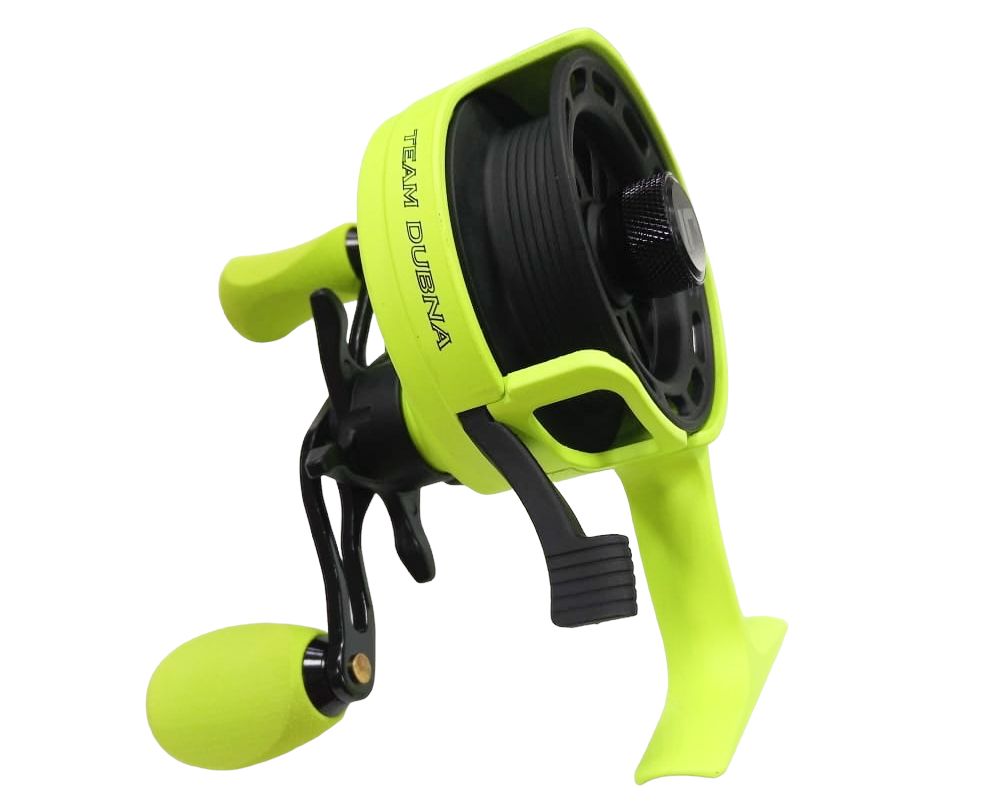 Катушка зимняя Jig It Team Dubna Vib Special G2 LIME, left hand