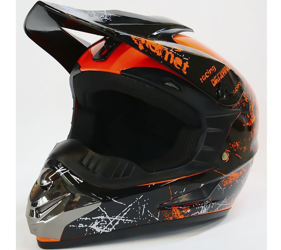 Шлем детский кроссовый MOTAX черно-оранжевый (G5) (51-52) М