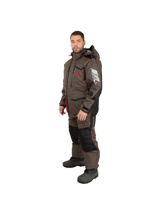 Костюм зимний поплавок Huntsman Siberia Floating,  ткань Breathable,  до -45°С,  цвет Хаки/Черный (Размер:52-54,  Рост:182)