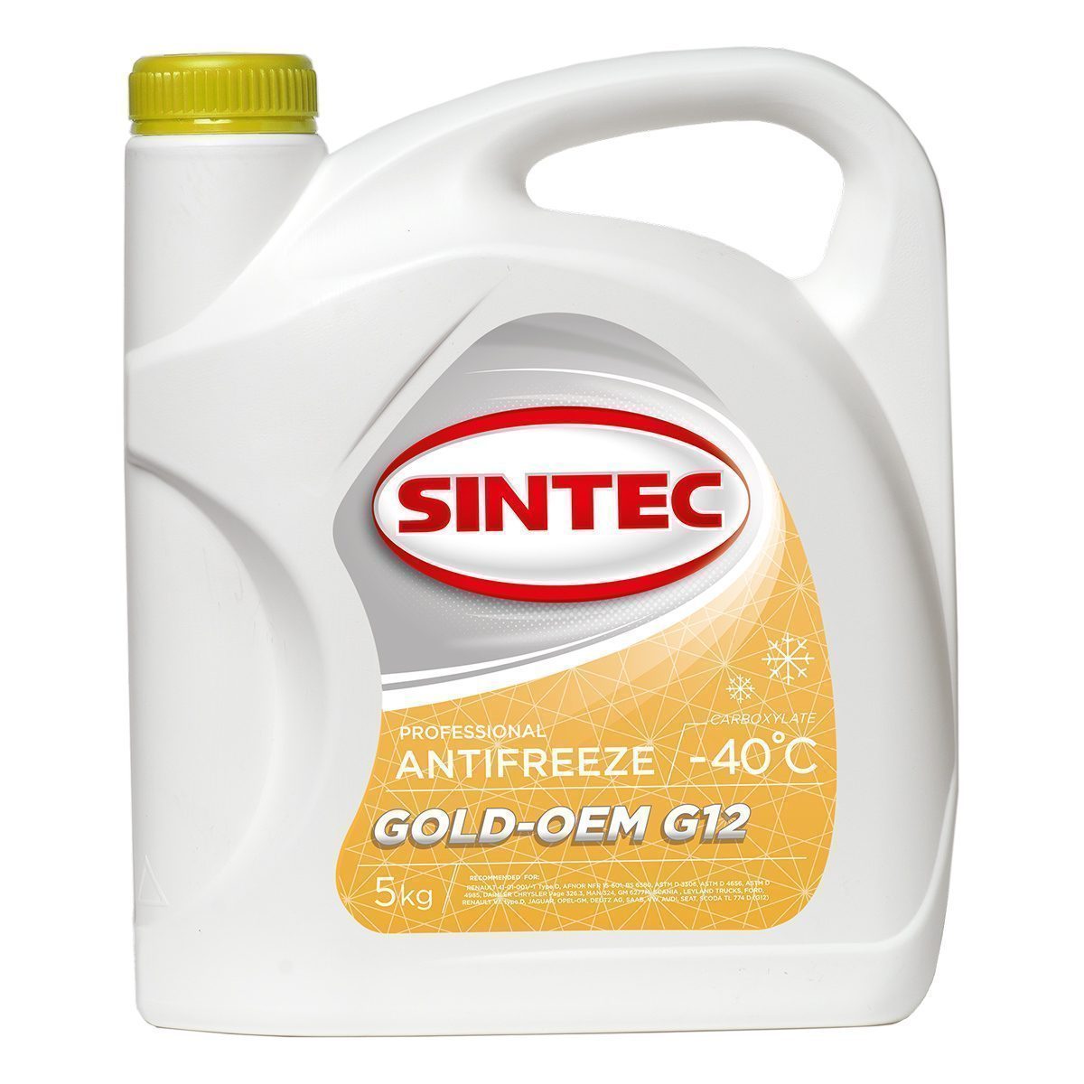 Антифриз SINTEC GOLD G-12+ 5кг желтый