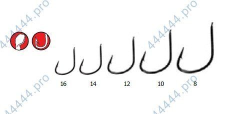 Крючки Gamakatsu №16/0 с поводком 75см /1шт/