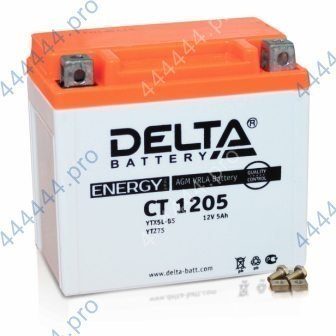 мото 12/5А DELTA CT1205 AGM  Аккумулятор зал/зар.