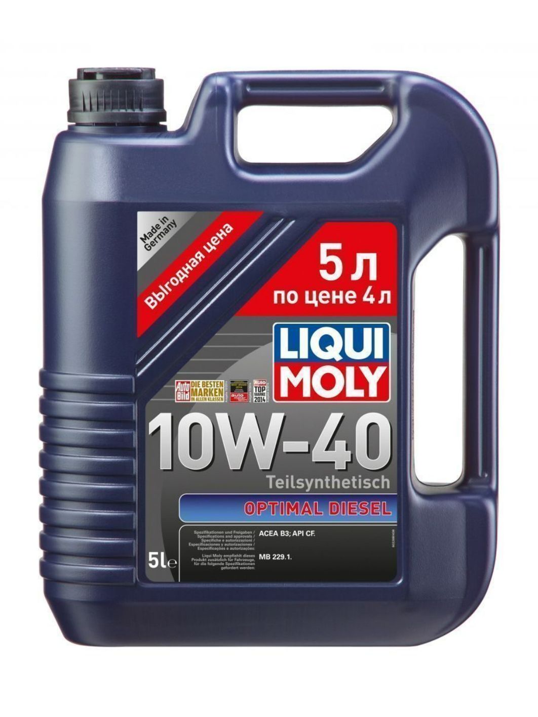 LIQUI MOLY "Optimal Diesel" 10W40 5L полусинтетическое моторное масло 2288/3934