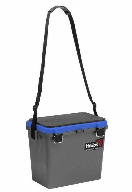 Ящик рыболовный зимний (19л) двухсекционный серый/синий Helios
