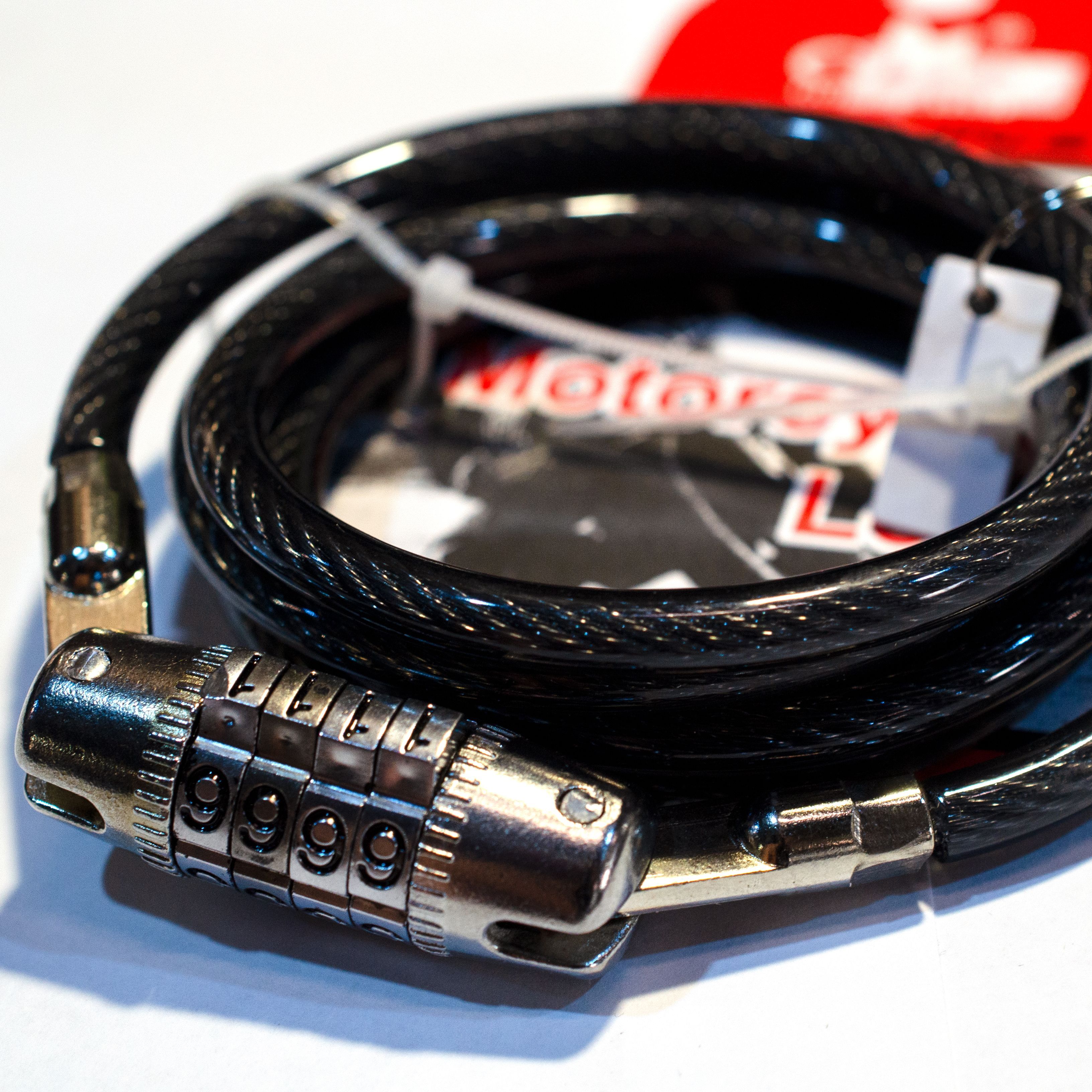 Трос-замок для велосипеда D=6мм,  L=1200мм Кодовый