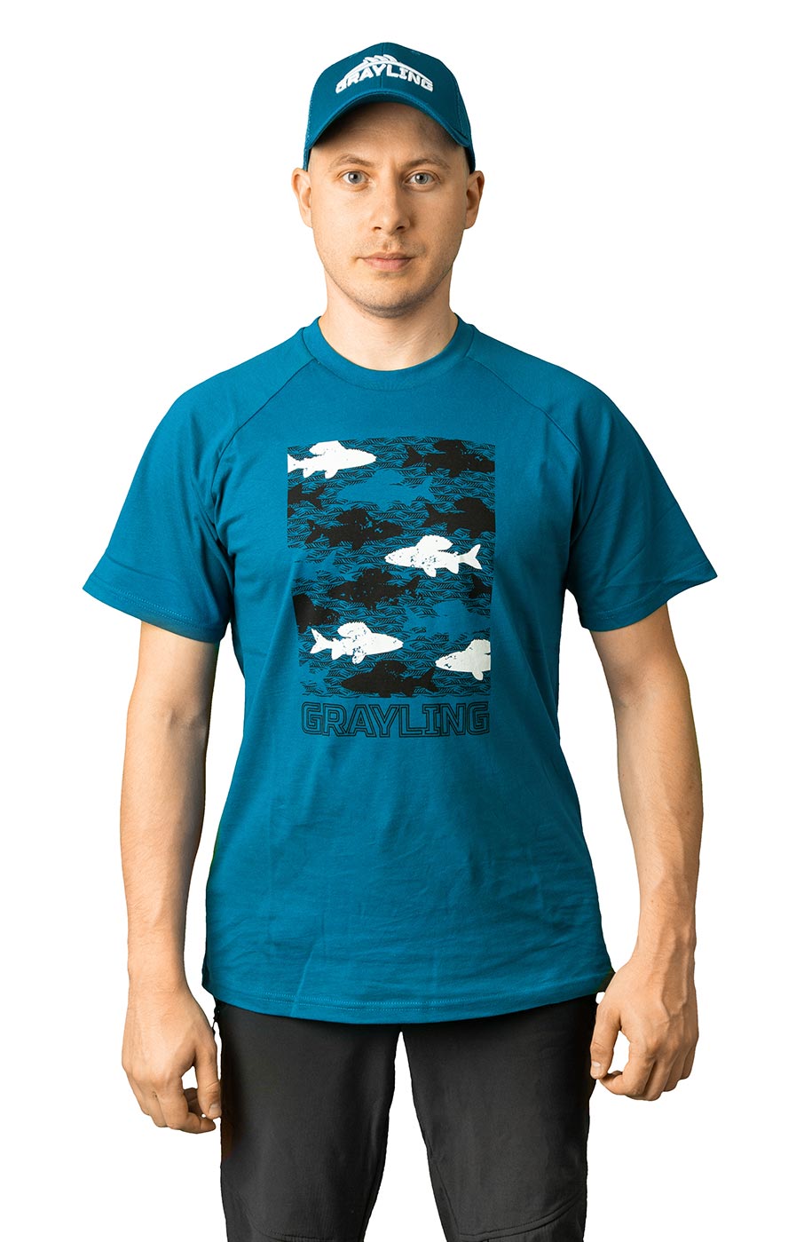 Футболка GRAYLING Fishes(Фишс)(хлопок,  синий) GTS-05BL р-р XXXL