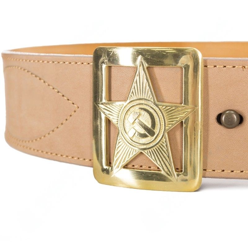 Ремень поясной "Звезда" 50 мм светло-золотой (130 длина,  № 3)