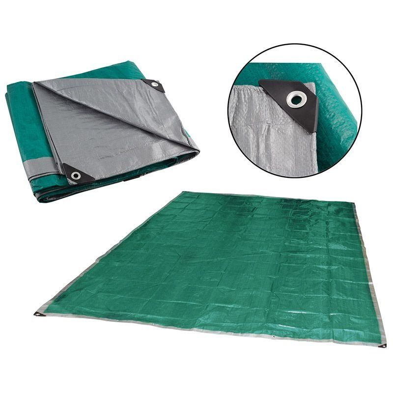 Тент хоз.универс. Ecos Т-5*6 ПЭ-плотн. 100г/м2 зелен. люверсы 999152