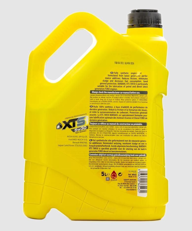 BARDAHL 5W30 XTS A5/B5 SL/CF 5L 36543 синтетическое моторное масло