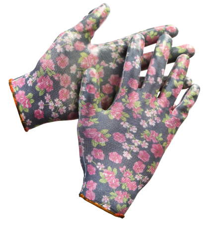 Перчатки садовые GRINDA женские (S) черные,  нитриловое покрытие (11297-S)
