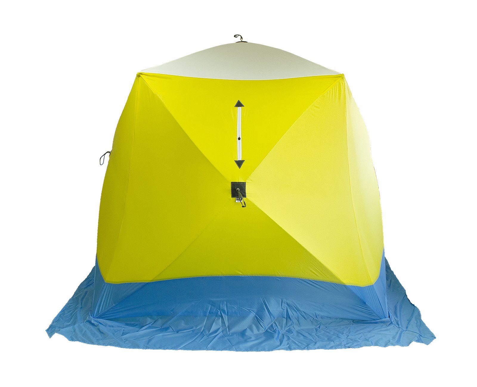 Палатка зимняя утепленная Куб ЛОНГ-3 желтый/серый (PR-WFS-3L-YG) PREMIER