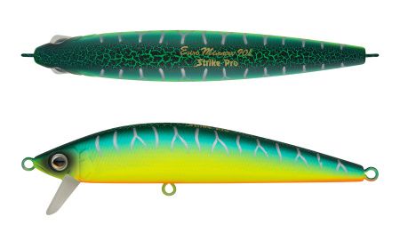 Воблер Минноу Strike Pro Euro Minnow 90,  90 мм,  11, 2 гр,  Загл. 0, 6м.-1, 2м.,  Плавающий,  цвет: A223S-RP Pearl Mat Tiger,  (JL-108L#A223S-RP)