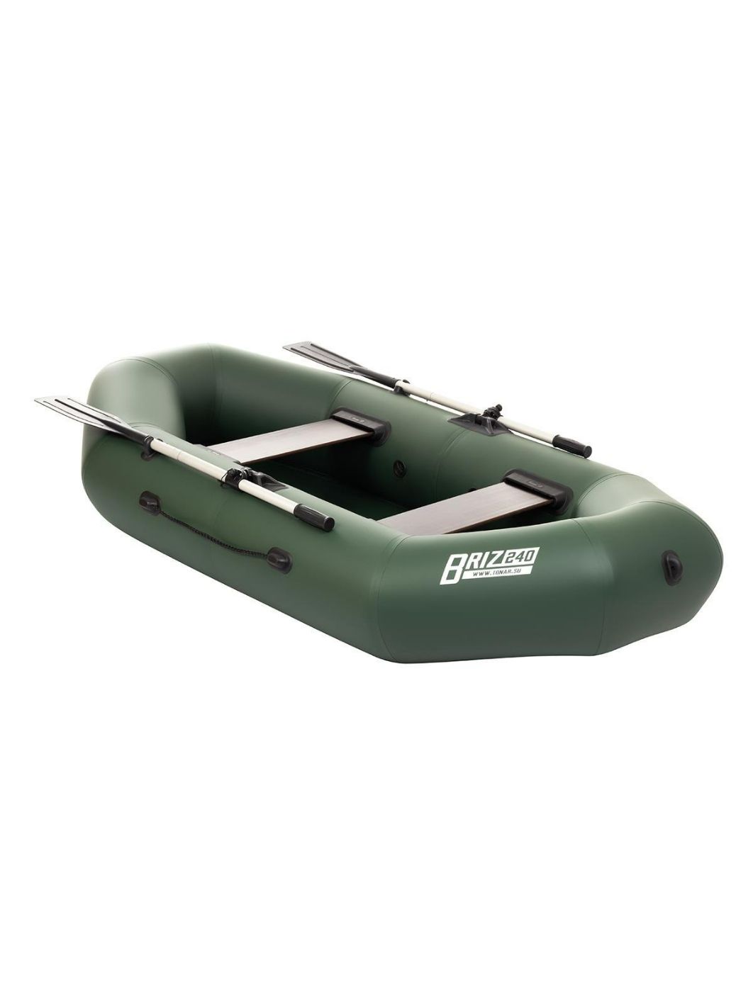 Лодка Бриз А240 надувное дно, зеленая Тонар