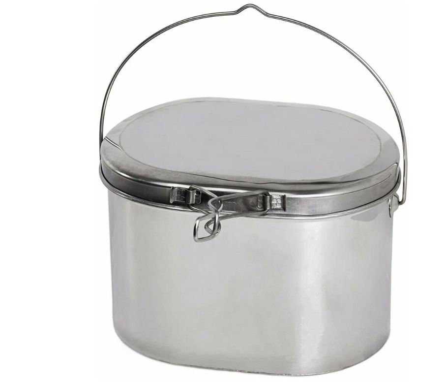Котёл туристский 5 л крышка с ручками (нерж) (РВ)