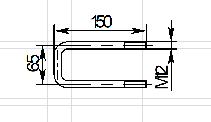 Стремянка для прицепа МЗСА 81773G.999-07, 05, 075-20 (M12 x 150 x 65)