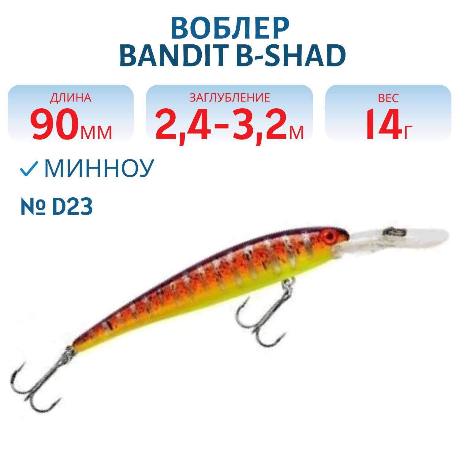Воблер BANDIT B-SHAD D23