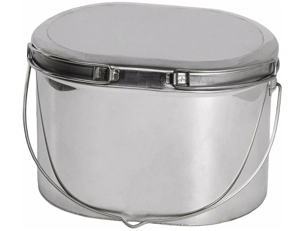 Котёл туристский 5 л крышка с ручками (нерж) (РВ)