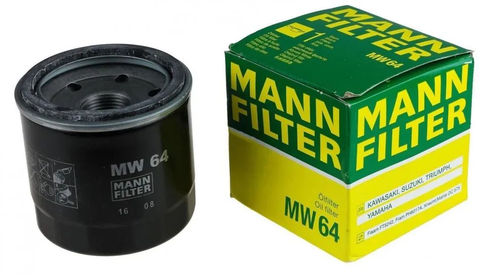 Фильтр масляный MANN MW64 (Аналог HF303/HF204/W67/1 Мото)