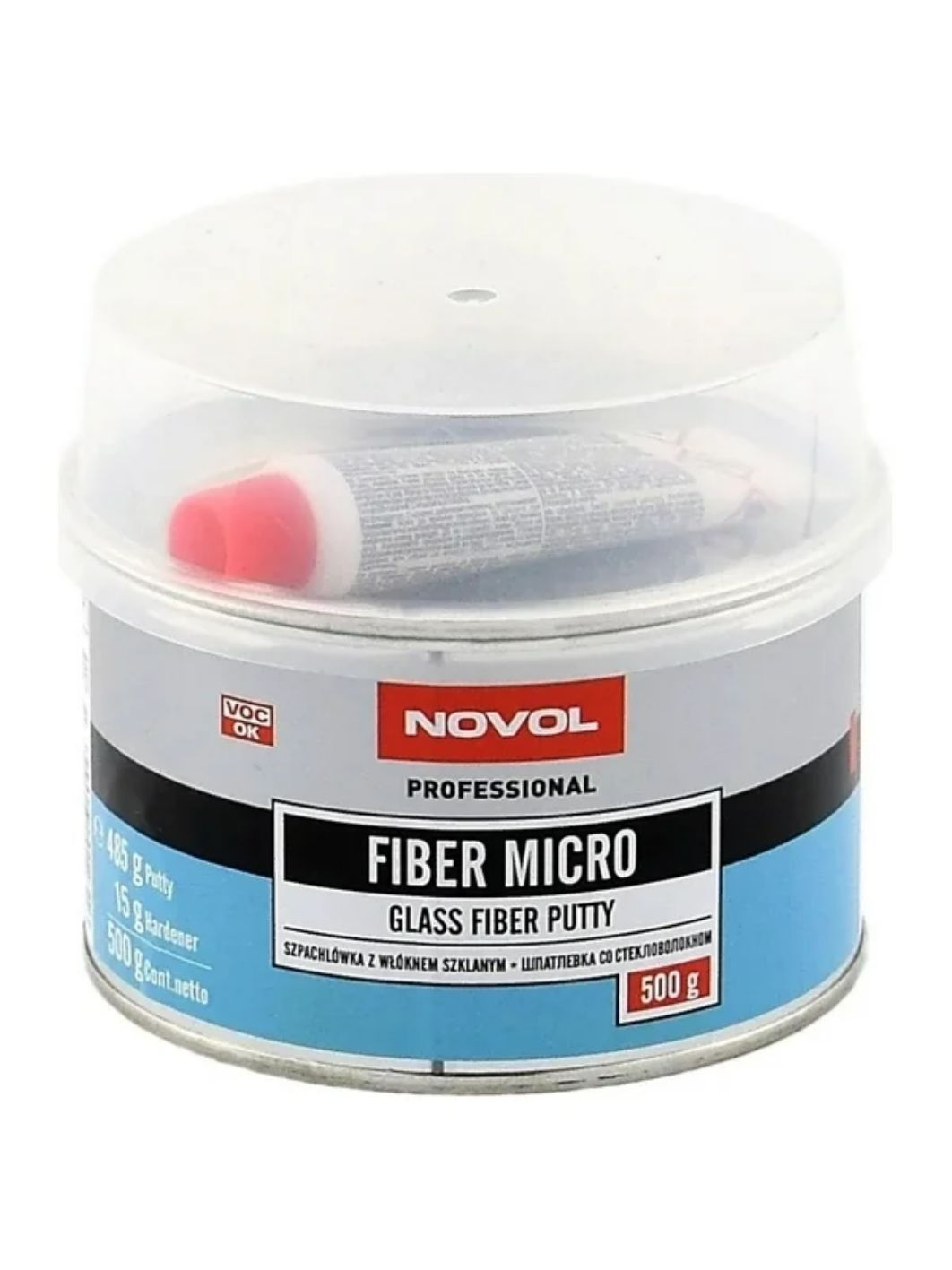 Шпатлевка NOVOL 1231 FIBER MICRO 500гр стекловолокно
