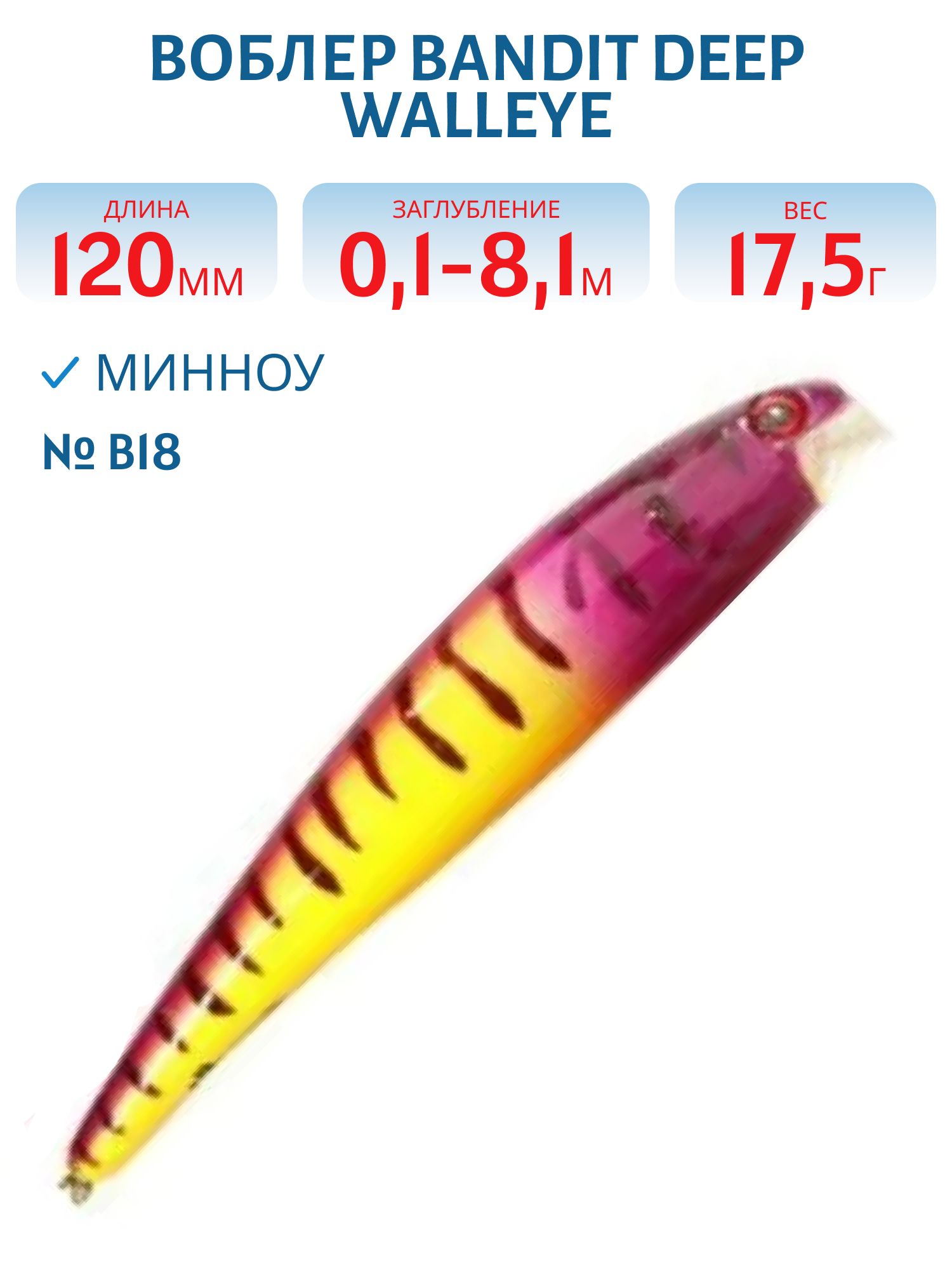Воблер BANDIT DEEP WALLEYE B18