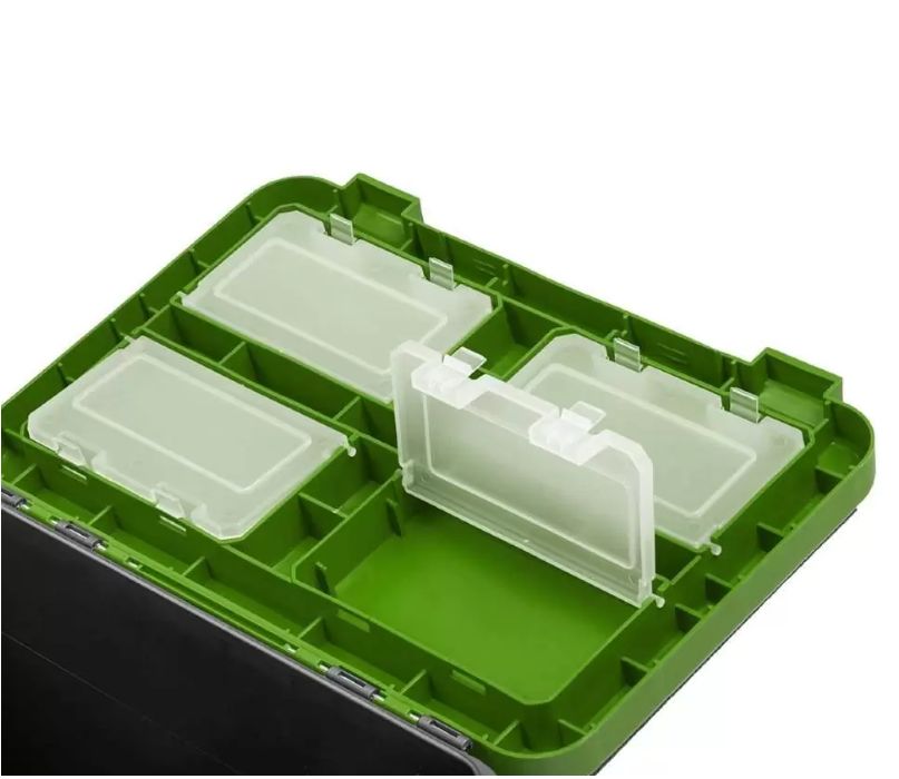 Ящик рыболовный зимний (19л) односекционный серый/салатовый Helios