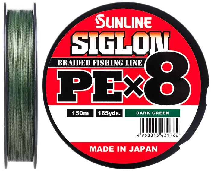 Шнур Sunline SIGLON PE×8 150M(Dark Green) #1.7/30LB