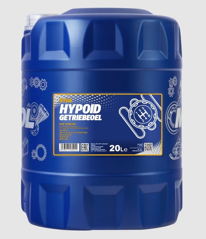 MANNOL Hypoid 80W90 GL-4/GL-5 LS 8106 20л трансмиссионное масло